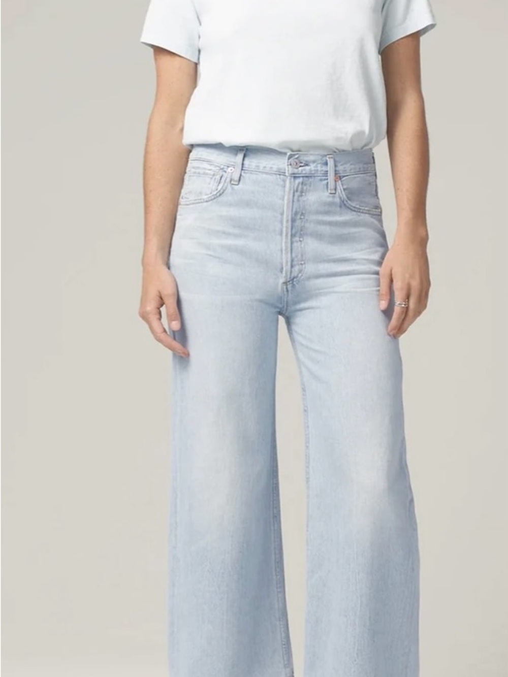 Citizens of humanity sacha high rise wide leg Jean light denim wash size 28